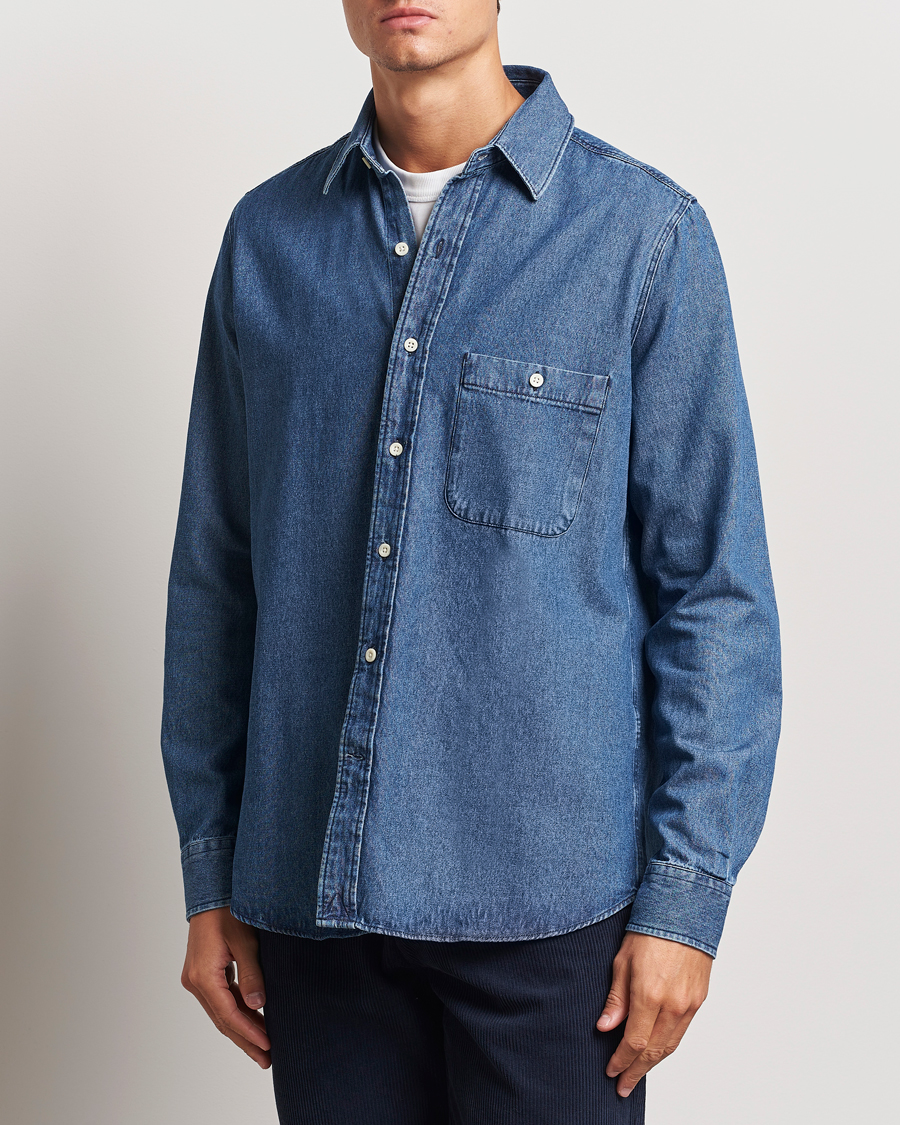 Herre |  | A Day\'s March | Mason Sturdy Denim Shirt Indigo Blue