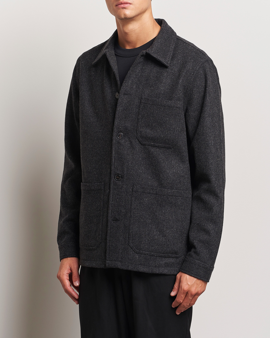 Herre |  | A Day\'s March | Original Wool Overshirt Charcoal