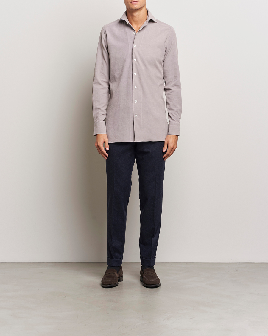 Herre |  | 100Hands | Japan Corduroy Shirt Aubergine