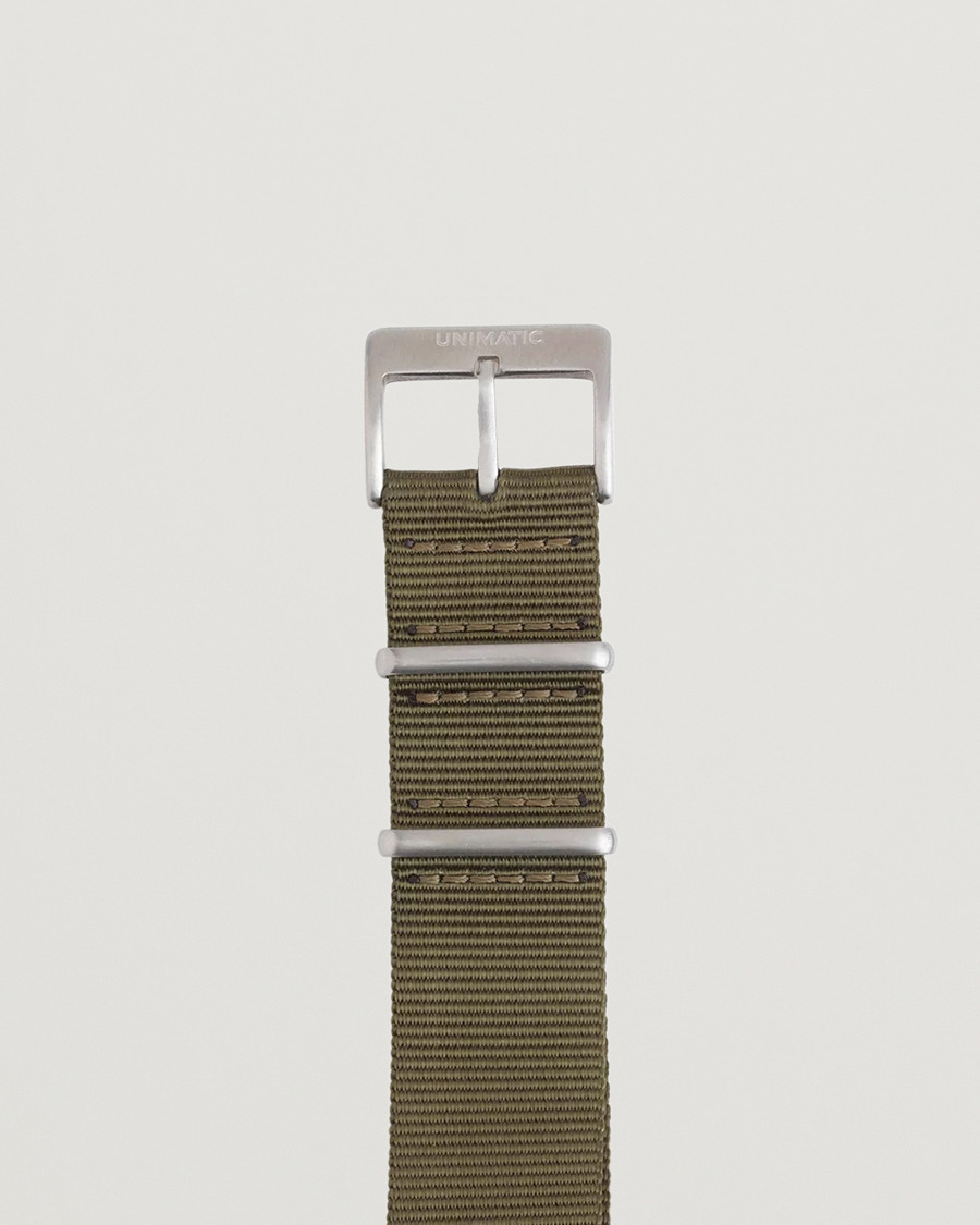 Herre |  | UNIMATIC | Nylon Nato Steel 22mm Strap Olive