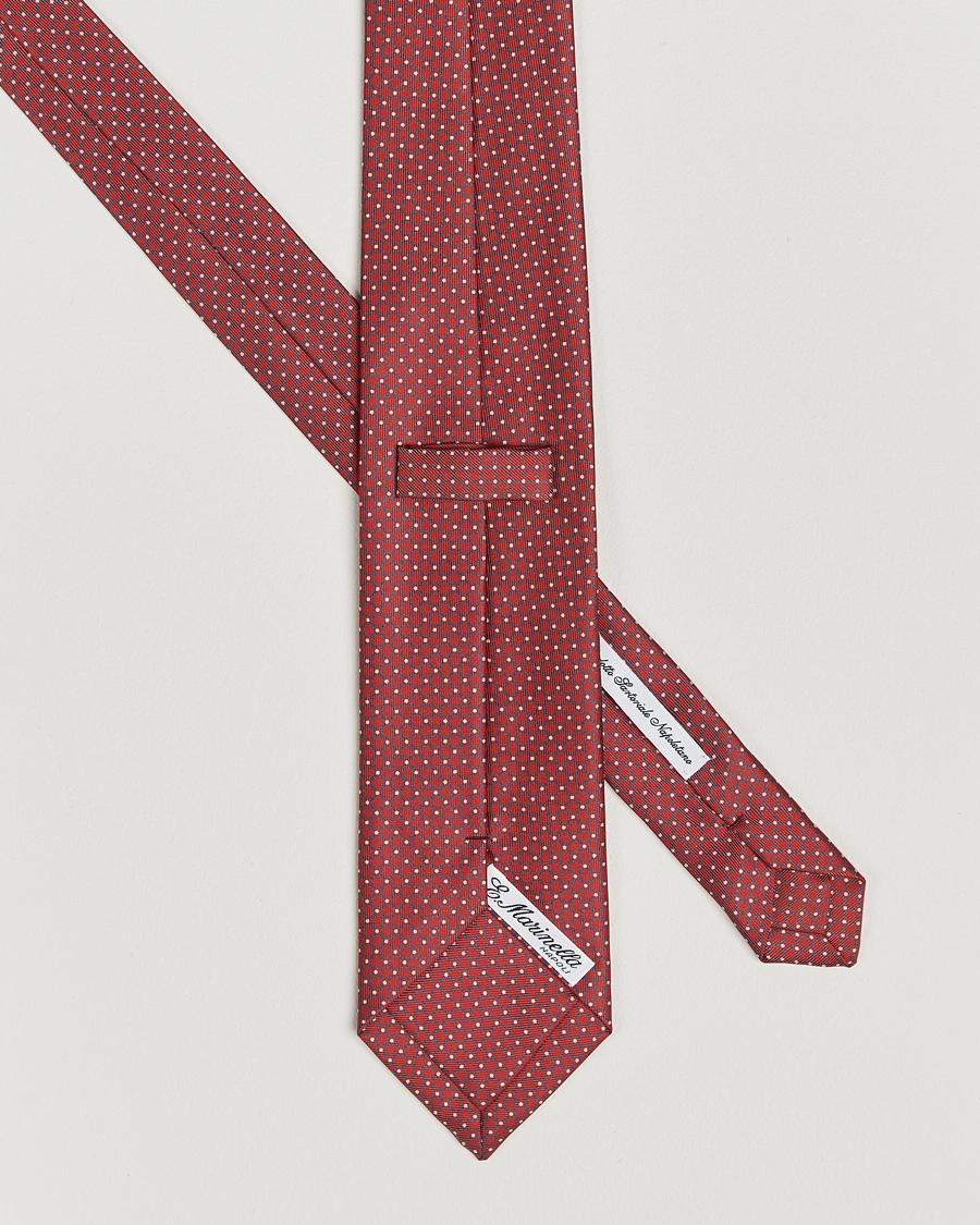 Herre |  | E. Marinella | 3-Fold Printed Silk Tie Burgundy