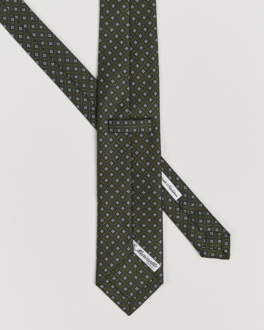 Herre |  | E. Marinella | 3-Fold Printed Silk Tie Dark Green