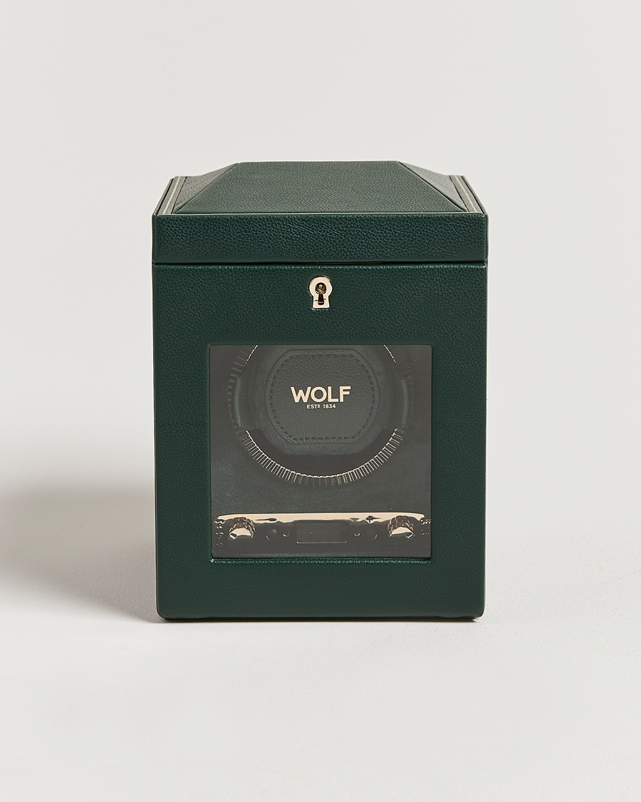 Herre | Ure- & smykkeæsker | WOLF | British Racing Single Watch Winder With Cover Green