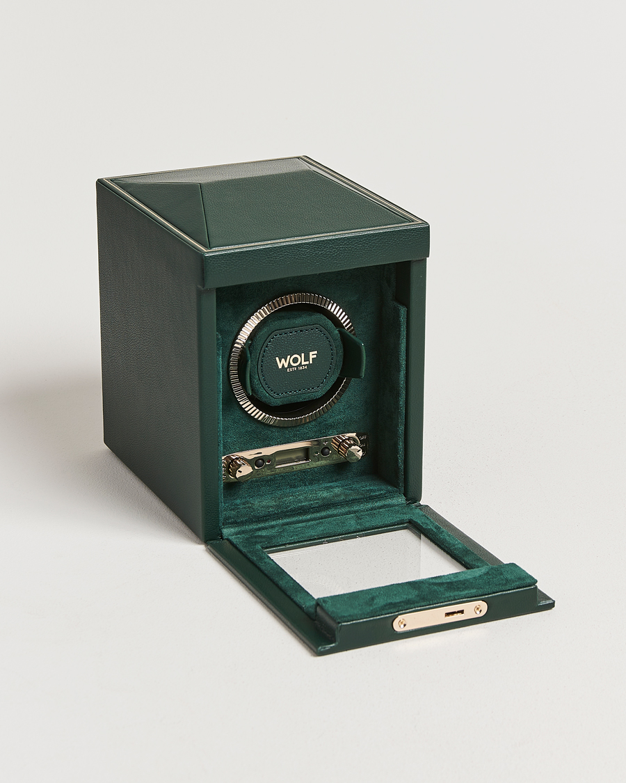 Herre | Ure- & smykkeæsker | WOLF | British Racing Single Watch Winder With Cover Green