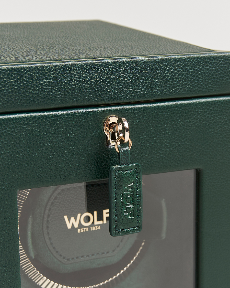 Herre | Ure- & smykkeæsker | WOLF | British Racing Single Watch Winder With Cover Green