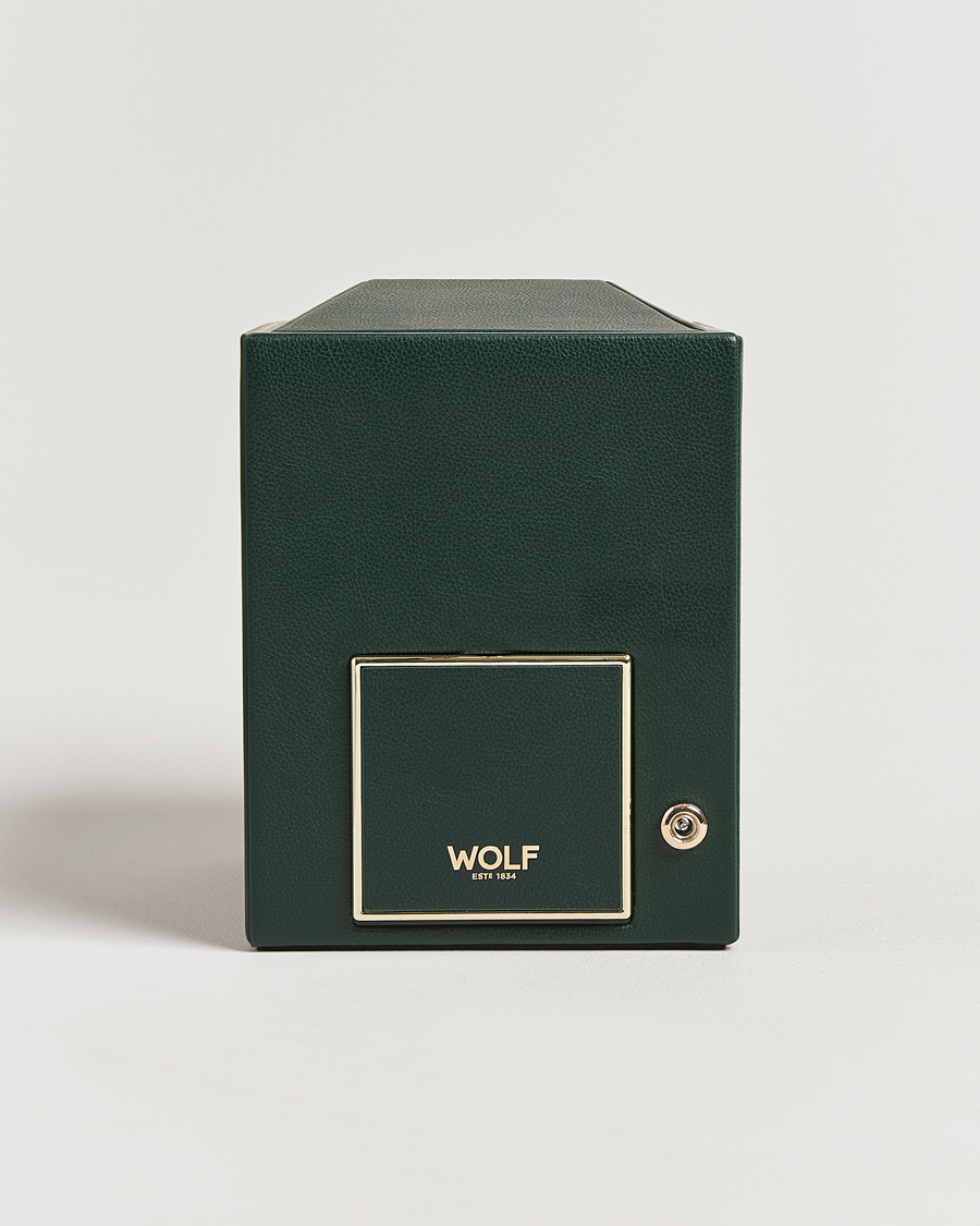 Herre | Ure- & smykkeæsker | WOLF | British Racing Single Watch Winder With Cover Green