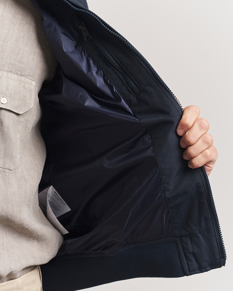 Herre | Jakker | Woolrich | Cruiser Bomber Jacket Melton Blue