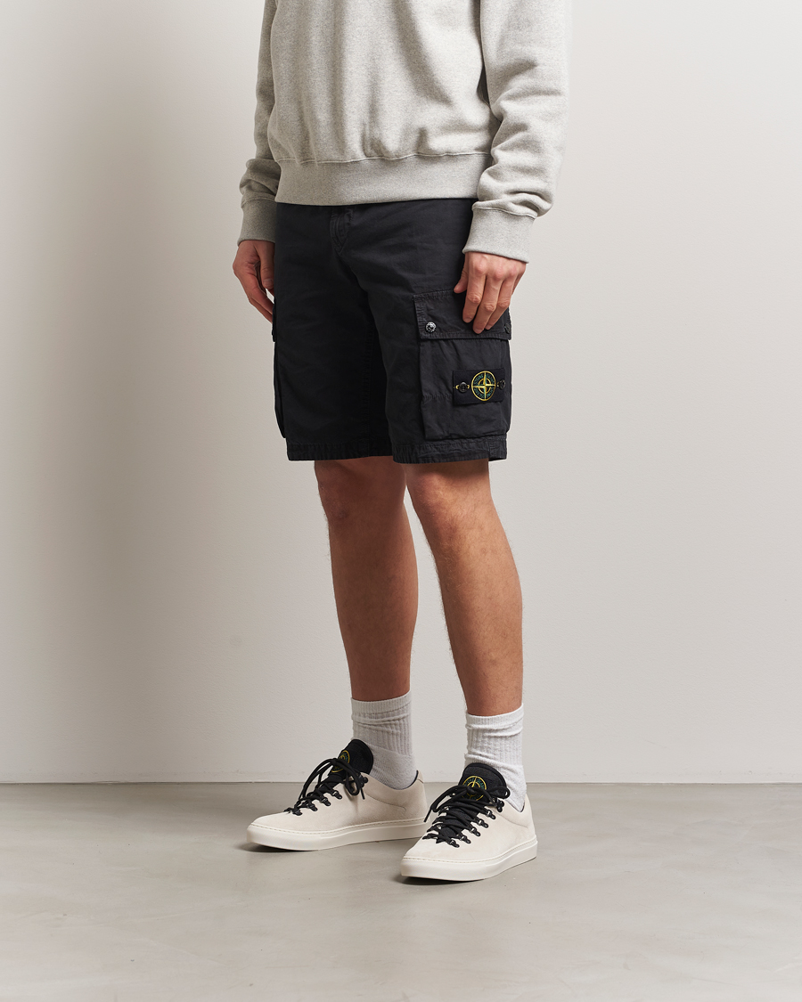 Herre | Shorts | Stone Island | Brushed Cotton Canvas Cargo Shorts Black