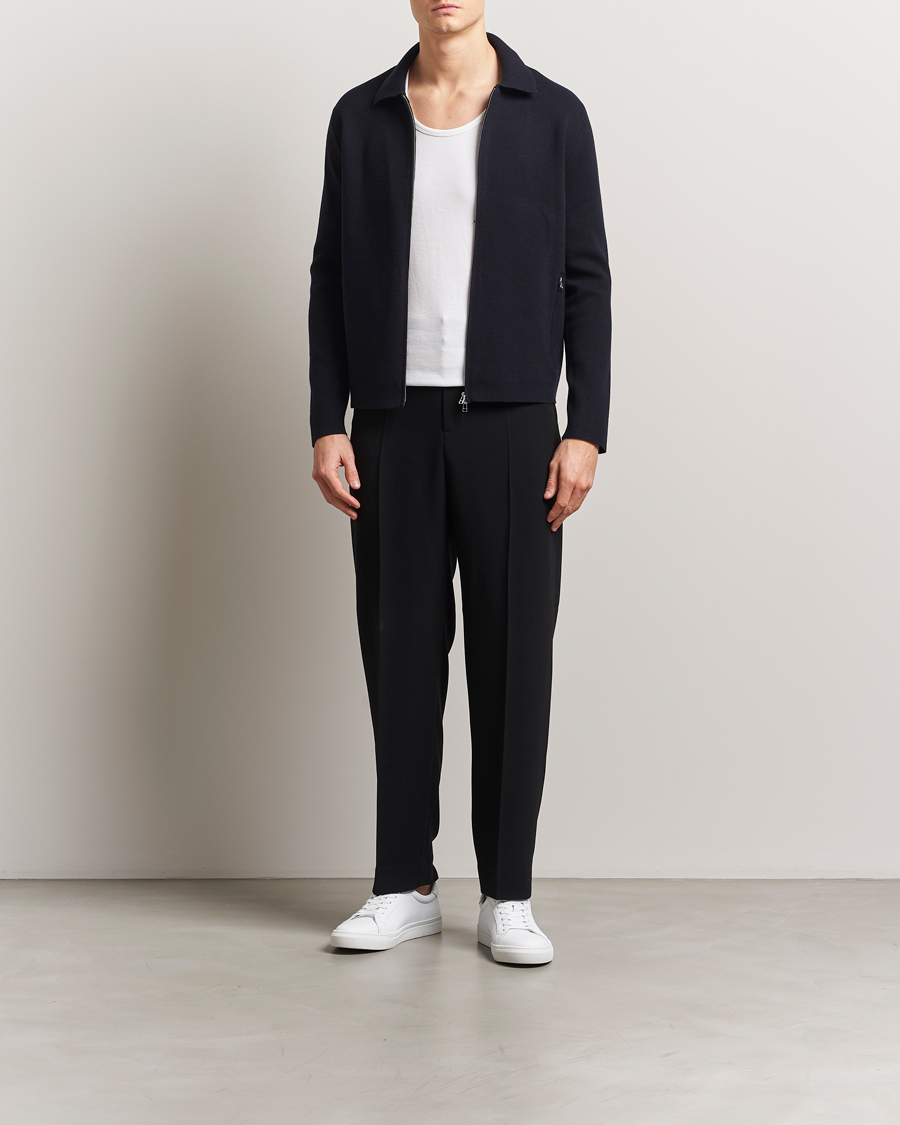 Herre | Trøjer | Tiger of Sweden | Celyn Cotton/Wool Full Zip Light Ink