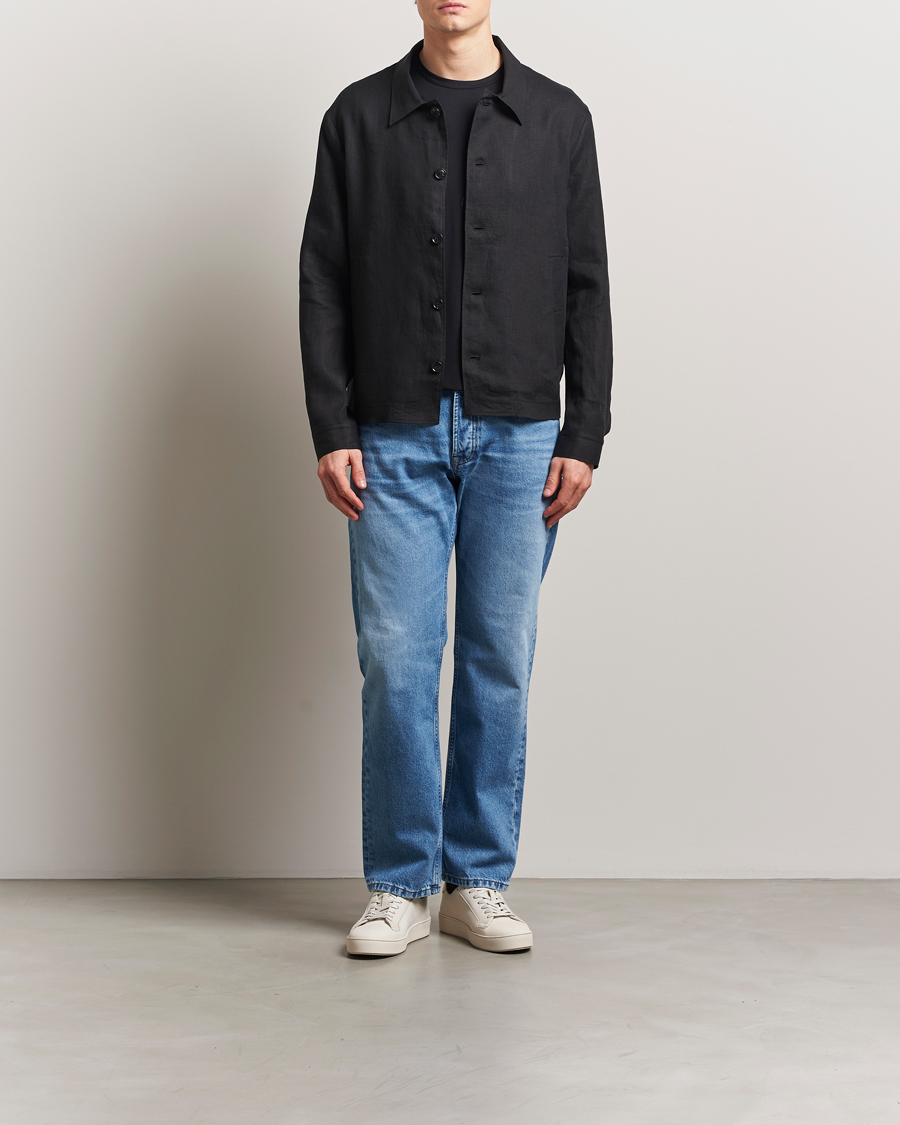 Herre | Skjorter | Tiger of Sweden | Barnaby Linen Overshirt Black
