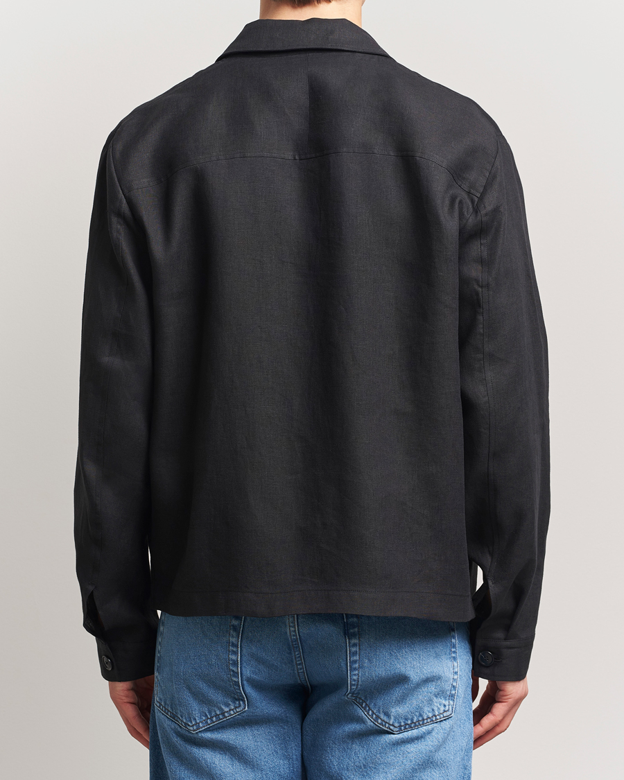 Herre | Skjorter | Tiger of Sweden | Barnaby Linen Overshirt Black