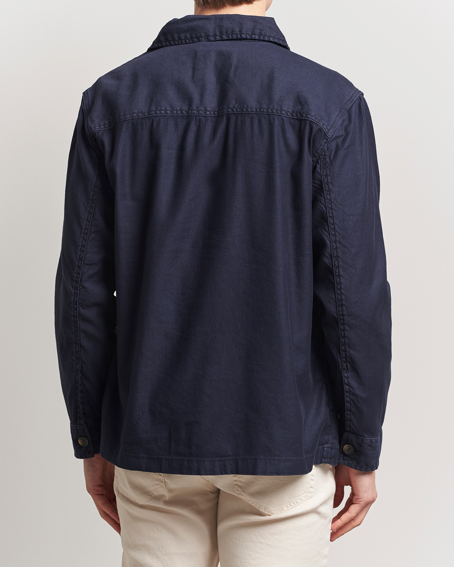 Herre | Skjorter | GANT | Linen/Cotton Twill Overshirt Evening Blue