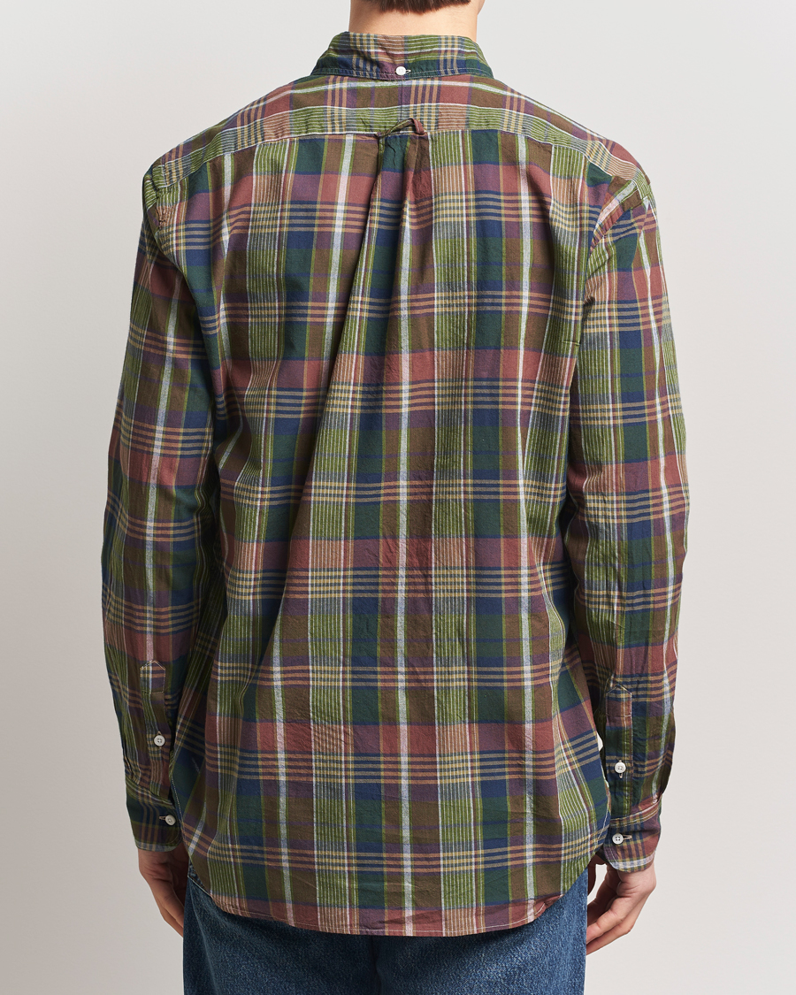 Herre | Skjorter | Gitman Vintage | Button Down Indian Madras Shirt Olive Check