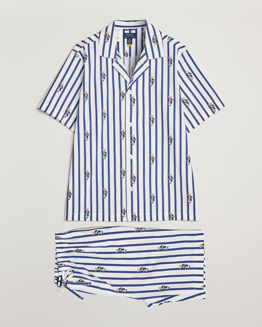 Herre | Pyjamas & Morgenkåber | Polo Ralph Lauren | Cotton Short Pyjama Set Striped Blue