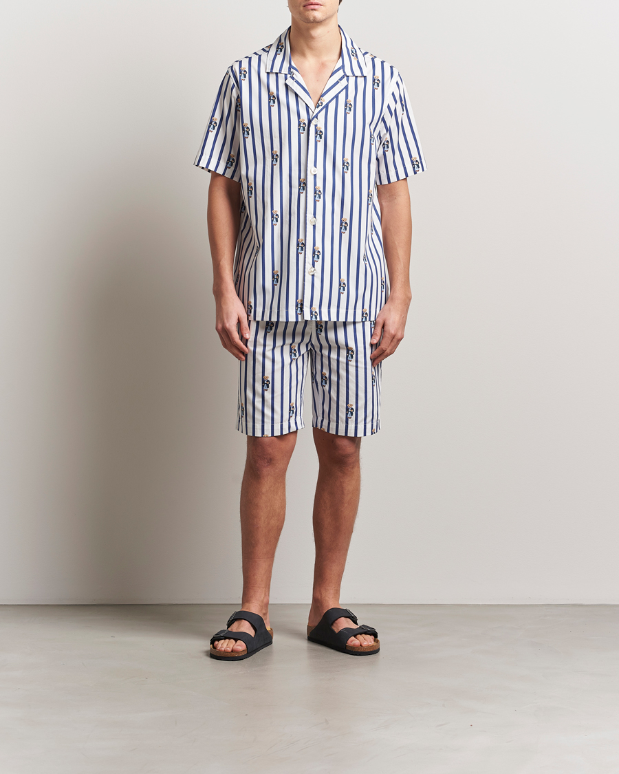 Herre | Pyjamas & Morgenkåber | Polo Ralph Lauren | Cotton Short Pyjama Set Striped Blue