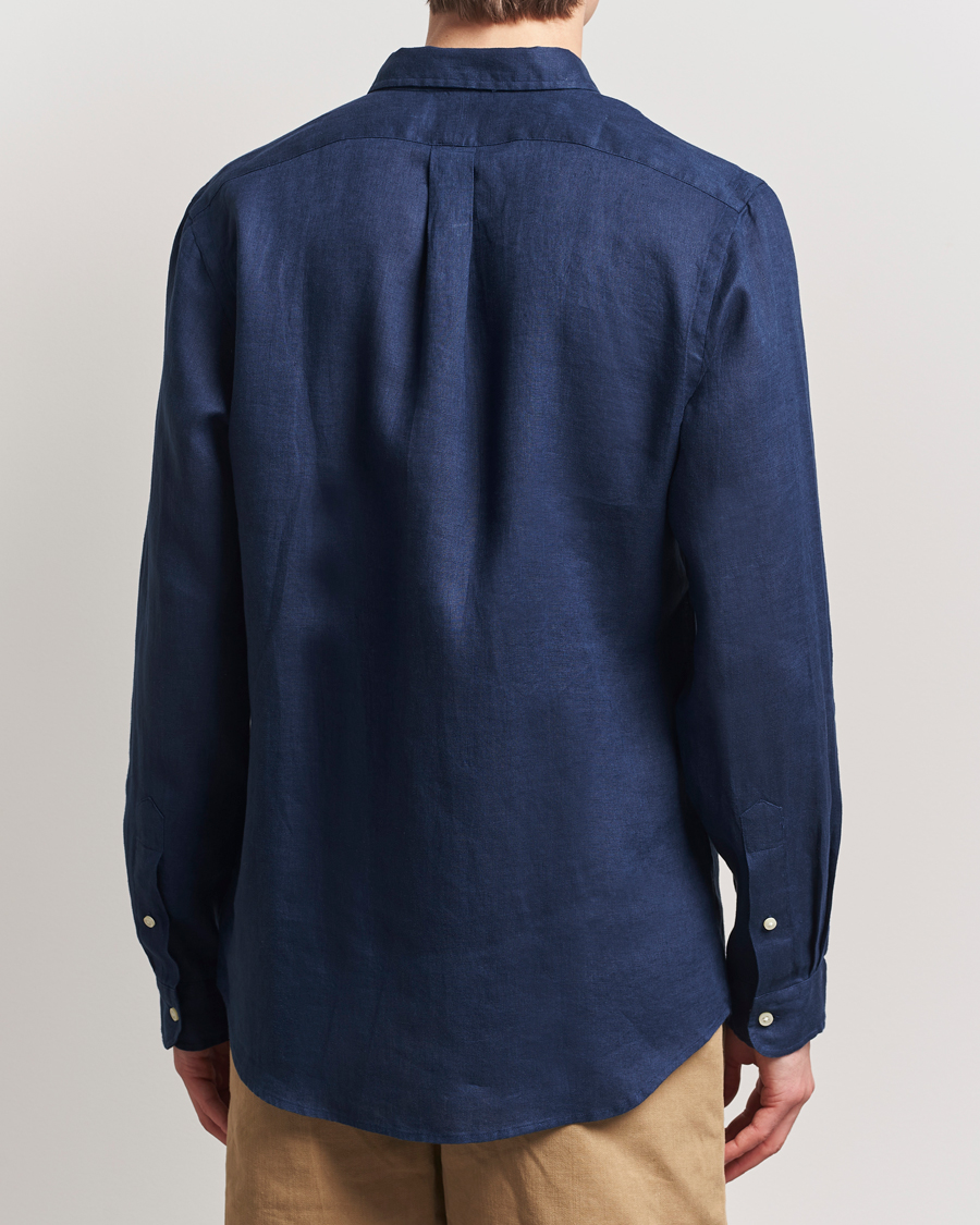 Herre | Skjorter | Polo Ralph Lauren | Slim Fit Linen Shirt Newport Navy