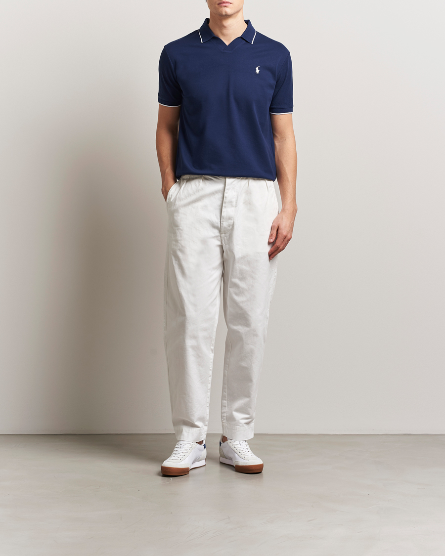 Herre | Polotrøjer | Polo Ralph Lauren | Johnny Jaquard Knitted Polo Newport Navy