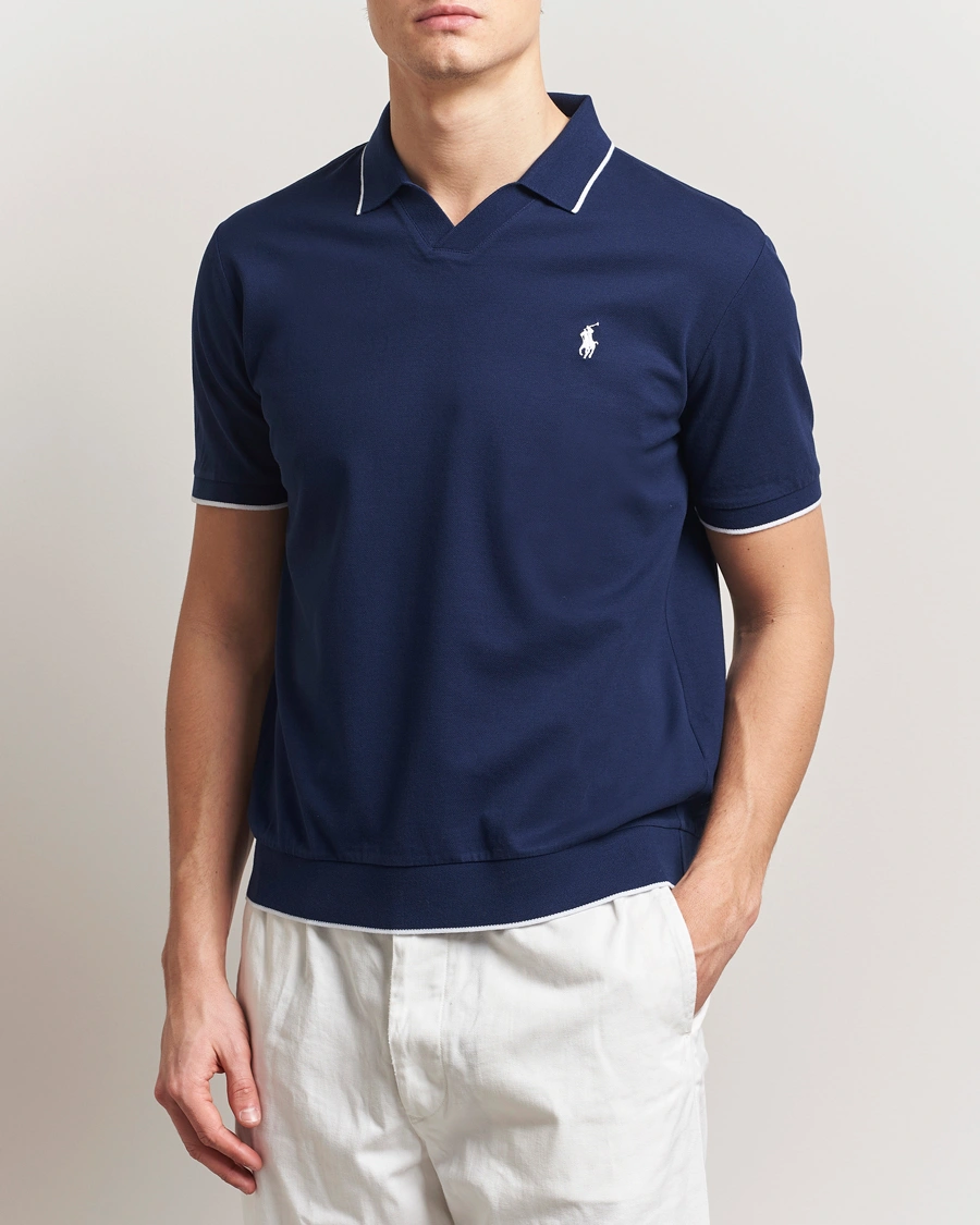 Herre | Polotrøjer | Polo Ralph Lauren | Johnny Jaquard Knitted Polo Newport Navy
