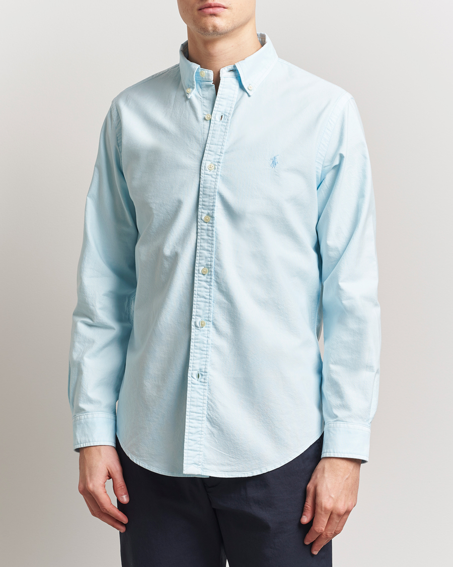 Herre | Skjorter | Polo Ralph Lauren | Custom Fit Dyed Oxford Shirt Sky