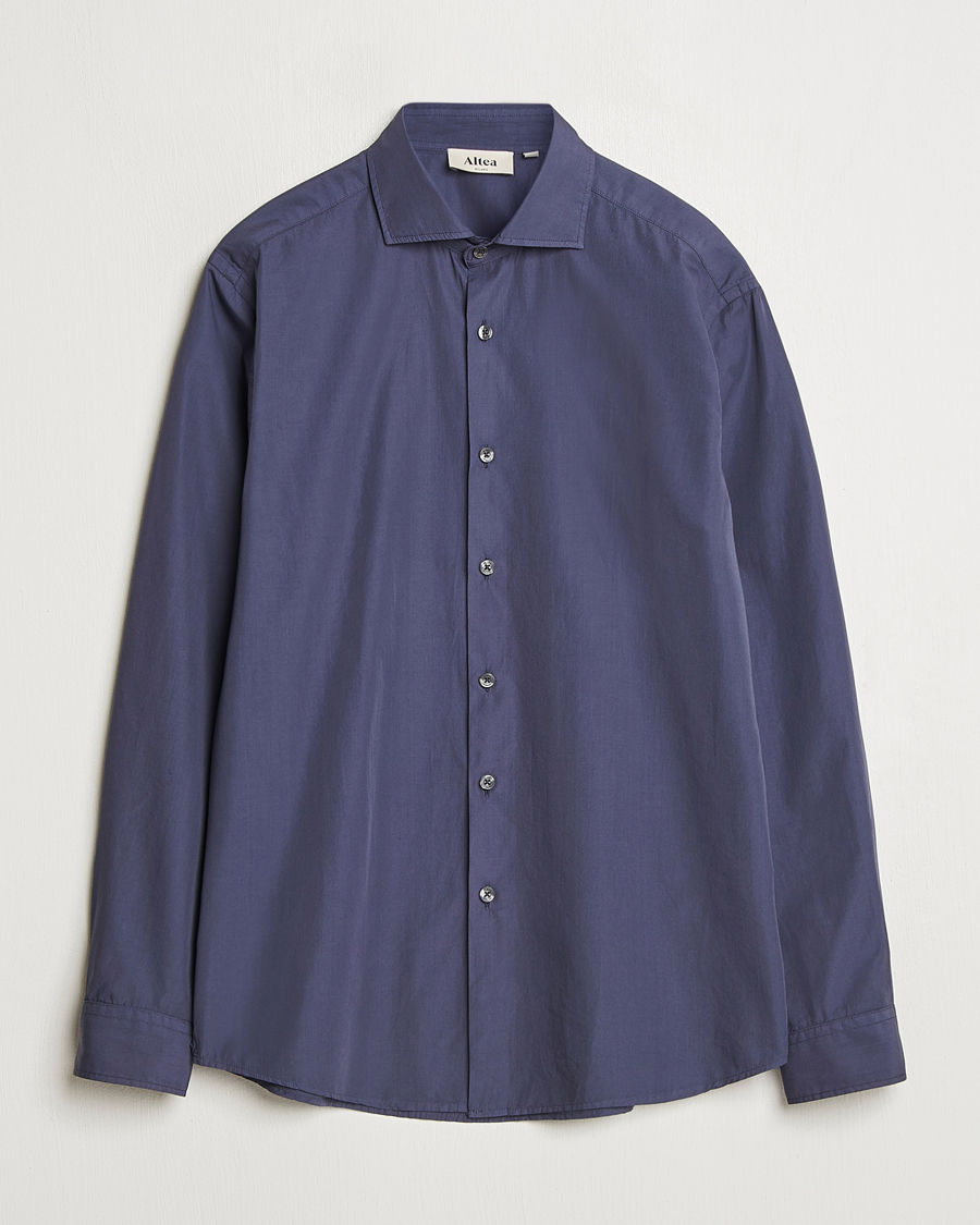 Herre | Skjorter | Altea | Washed Poplin Sport Shirt Dark Blue