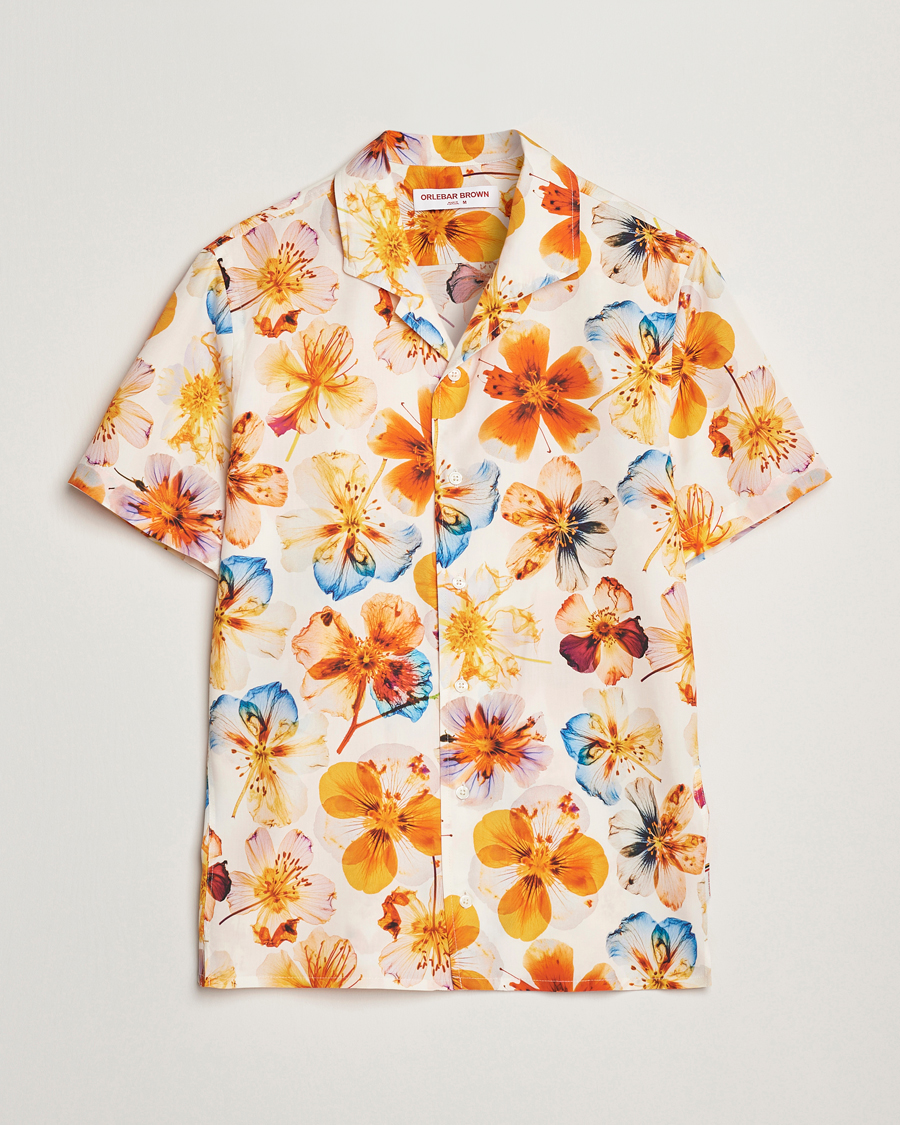 Herre | Skjorter | Orlebar Brown | Hibbert Oshibana Printed Shirt White Sand