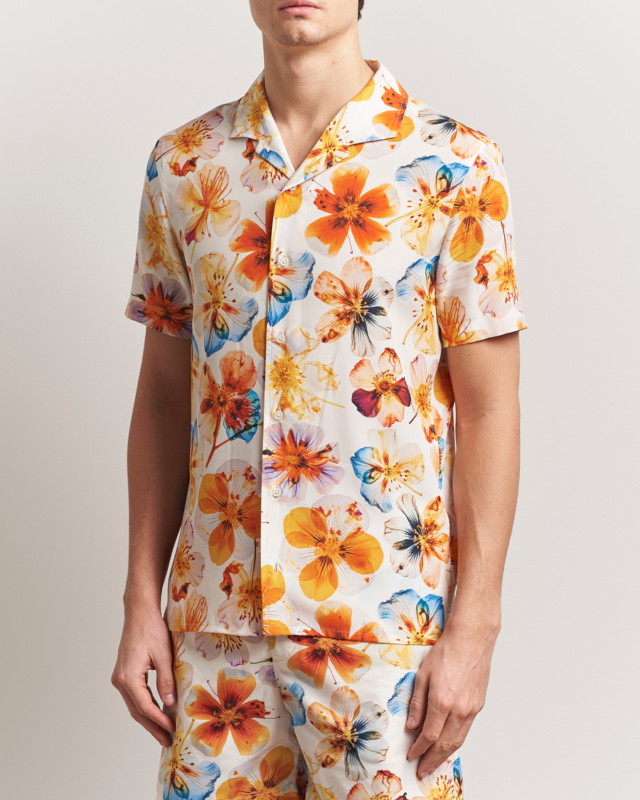Herre | Skjorter | Orlebar Brown | Hibbert Oshibana Printed Shirt White Sand