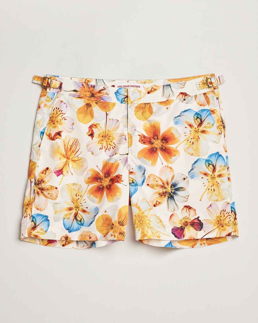 Herre | Badebukser | Orlebar Brown | Bulldog Oshibana Printed Swimshorts White Sand