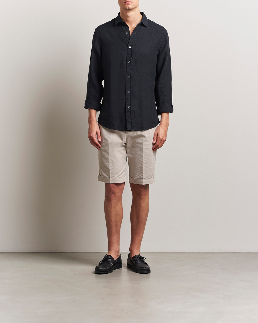 Herre | Skjorter | Charles Tyrwhitt | Pure Linen Slim Fit Shirt Black