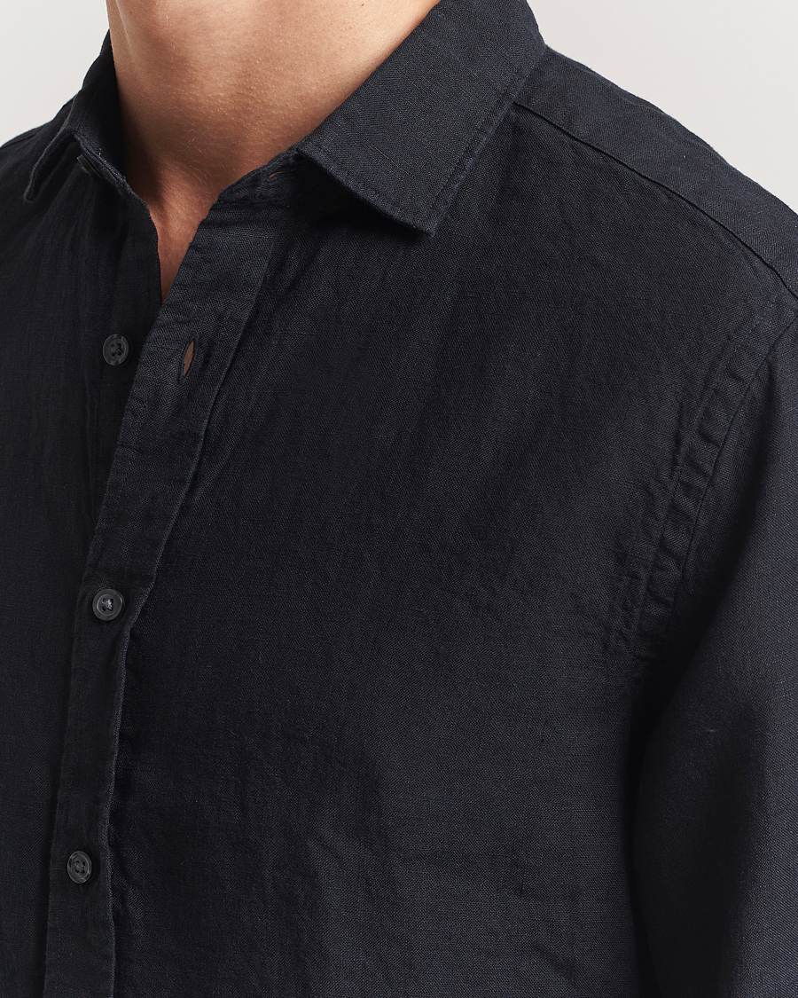 Herre | Skjorter | Charles Tyrwhitt | Pure Linen Slim Fit Shirt Black