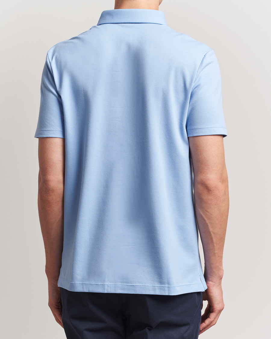 Herre | Polotrøjer | Charles Tyrwhitt | Short Sleeve Cotton Pique Polo Cornflower Blue