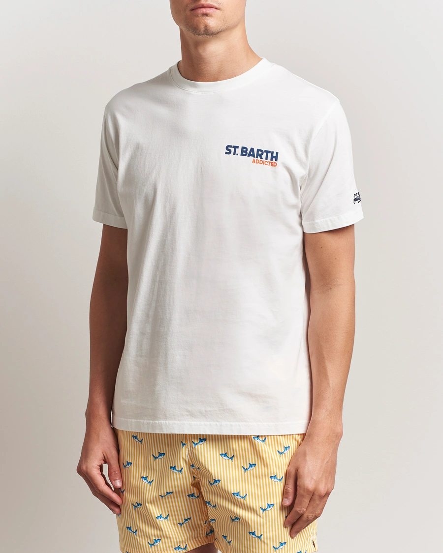 Herre | T-Shirts | MC2 Saint Barth | Printed Cotton T-Shirt St Barth Addicted