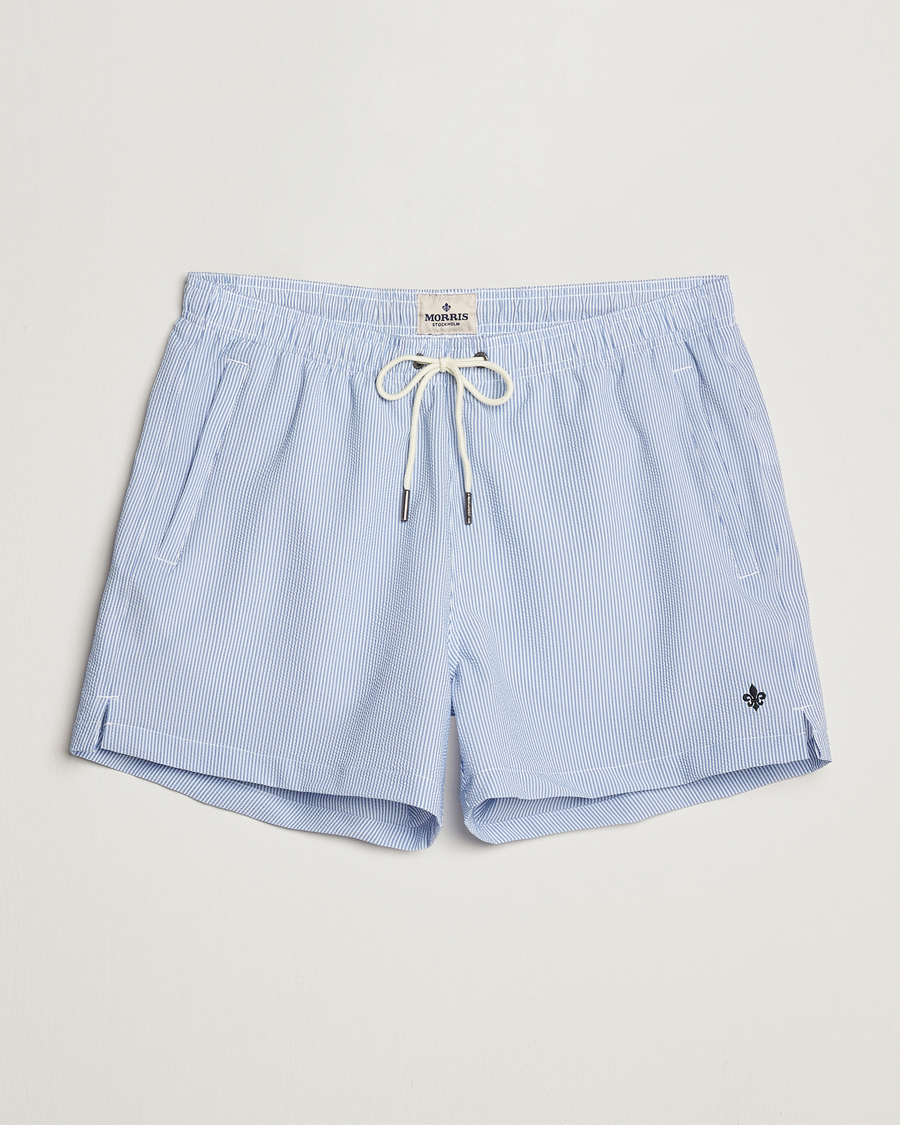 Herre | Morris Seersucker Bathing Trunks Light Blue | Morris | Seersucker Bathing Trunks Light Blue