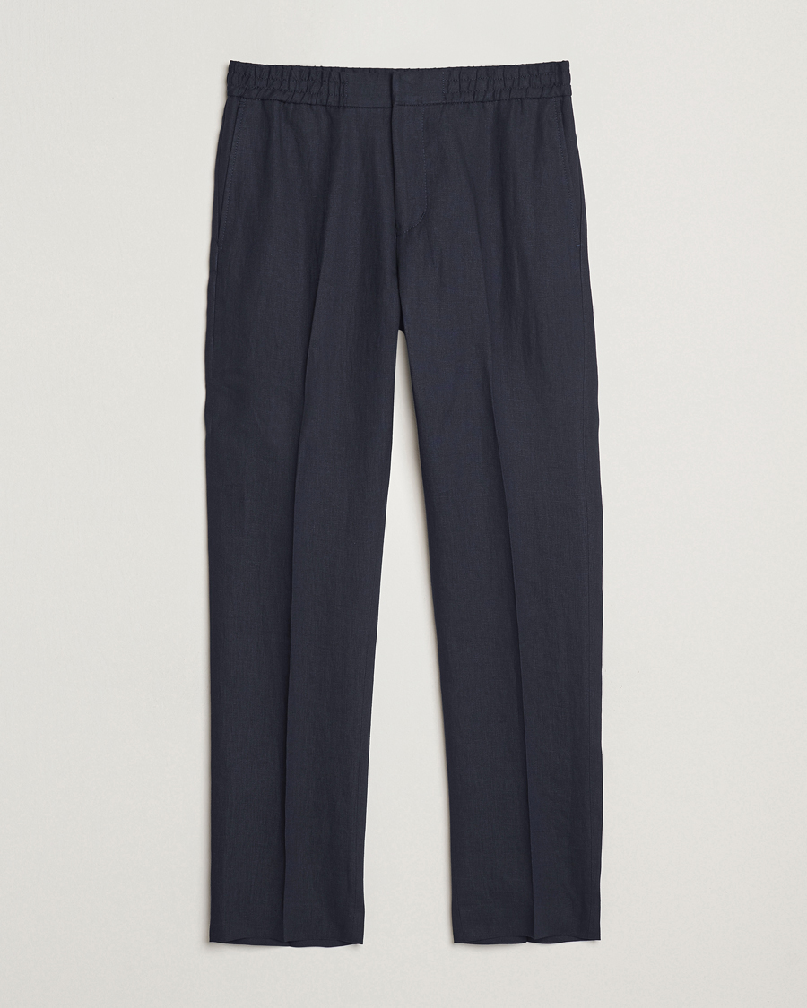 Herre | Bukser | Tiger of Sweden | Tannen Linen Drawstring Trousers Midnight Blue
