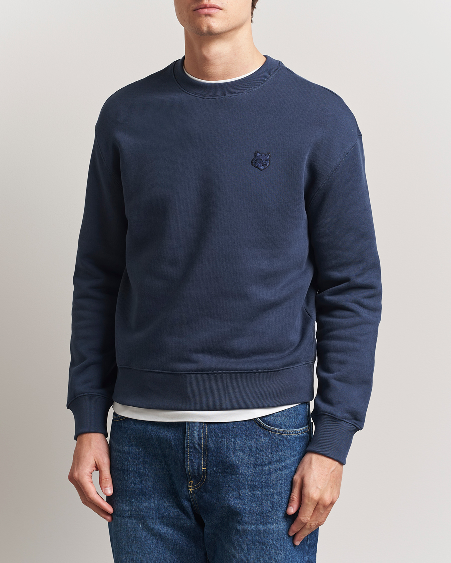 Herre | Trøjer | Maison Kitsuné | Tonal Fox Head Sweatshirt Ink Blue