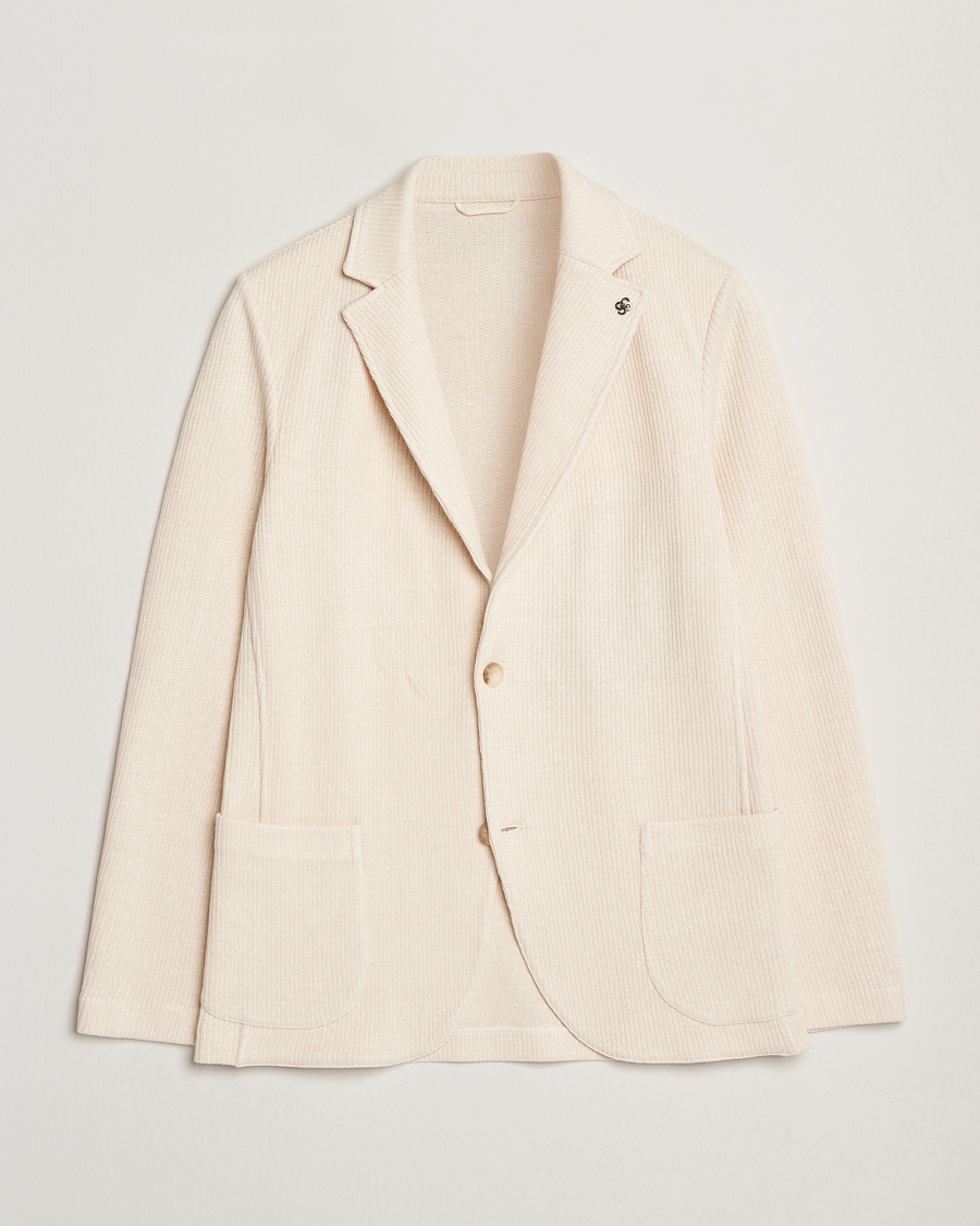 Herre | Blazere & jakker | Gran Sasso | Linen/Cotton Knitted Blazer Cream