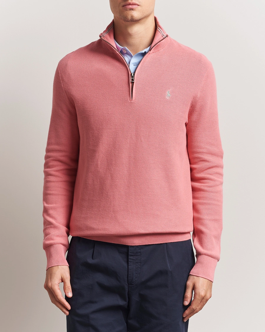Herre | Trøjer | Polo Ralph Lauren | Half Zip Cotton Pullover Desert Rose