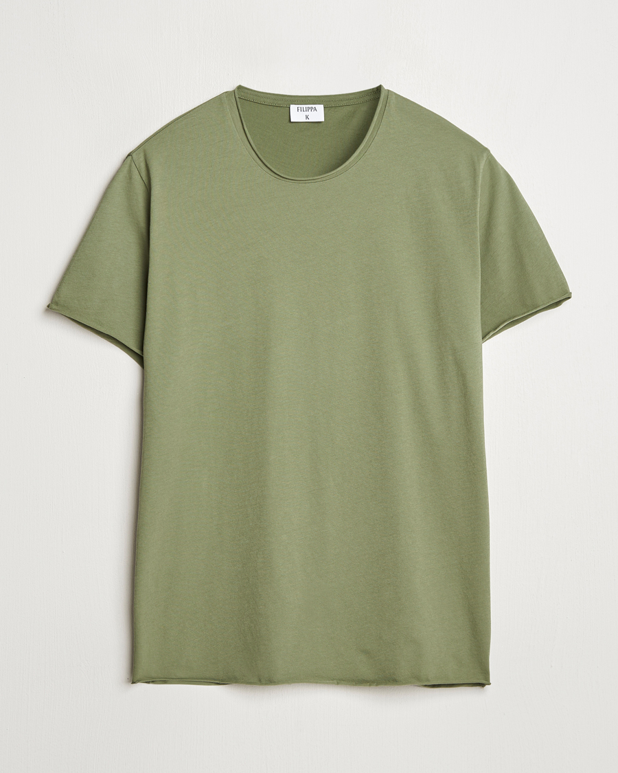 Herre | T-Shirts | Filippa K | Roll Neck Crew Neck T-Shirt Faded Green