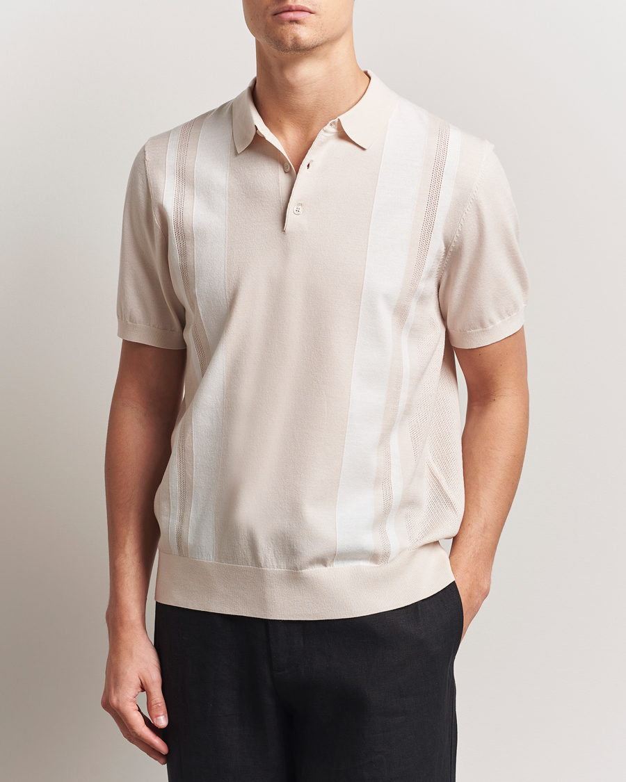 Herre | Polotrøjer | J.Lindeberg | Reymond Stripe Knit Polo Moonbeam