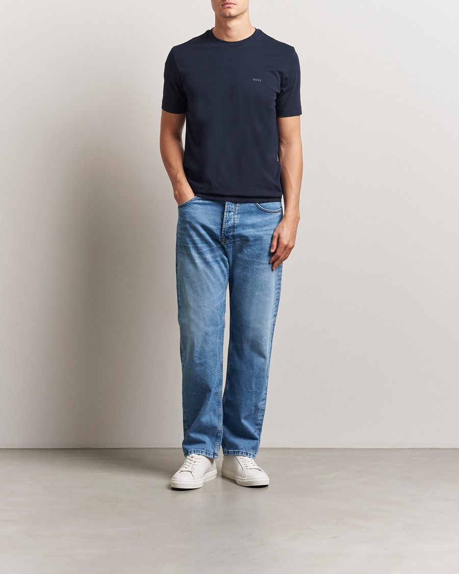 Herre | T-Shirts | BOSS BLACK | Thompson Crew Neck T-Shirt Dark Blue