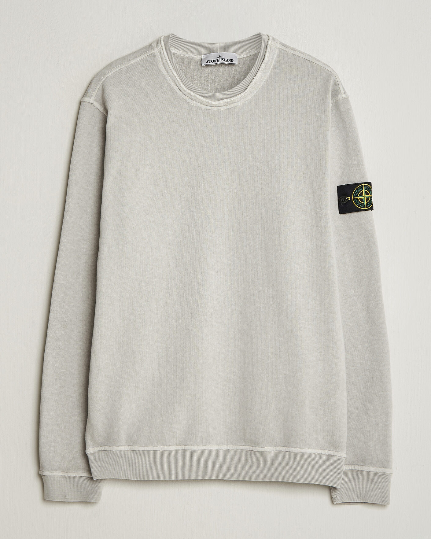 Herre | Trøjer | Stone Island | Old Dyed Cotton Sweatshirt Pearl Grey