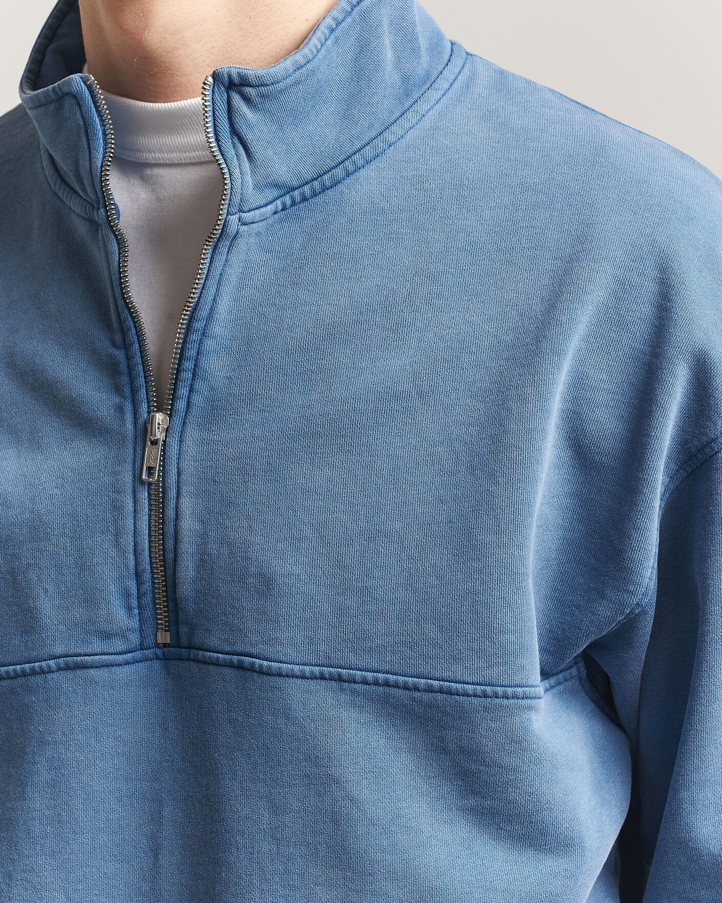 Herre | Trøjer | Colorful Standard | Classic Organic Half-Zip Faded Indigo