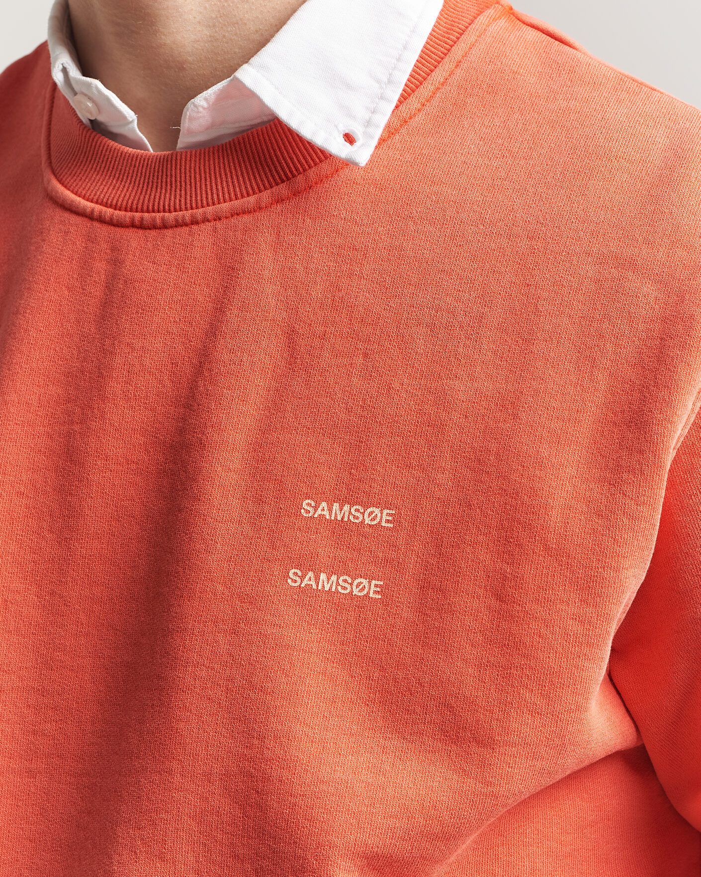 Herre | Trøjer | Samsøe Samsøe | Joel Washed Organic Cotton Sweatshirt Aurora Red