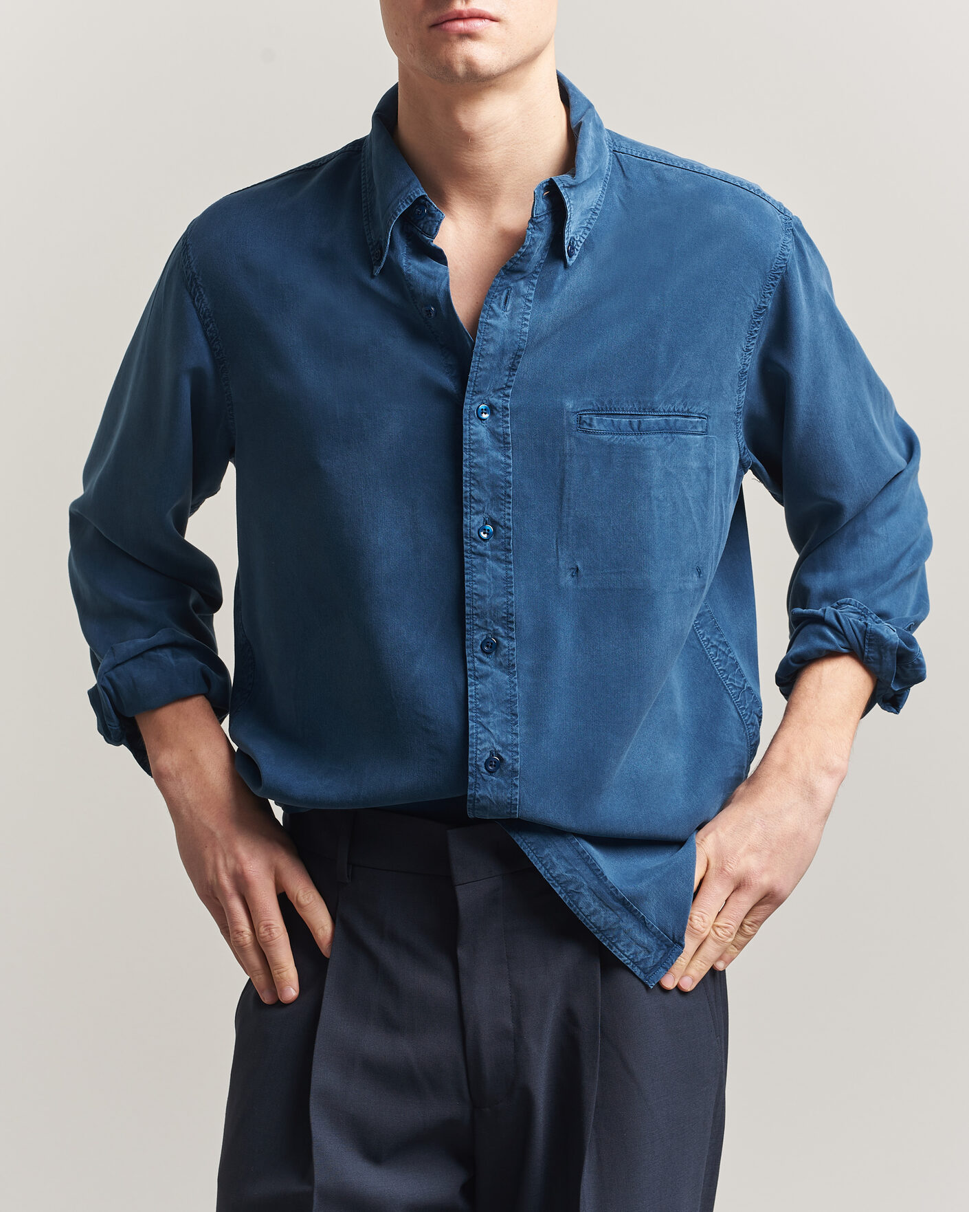 Herre | Skjorter | Filippa K | Zack Lyocell Shirt Night Teal