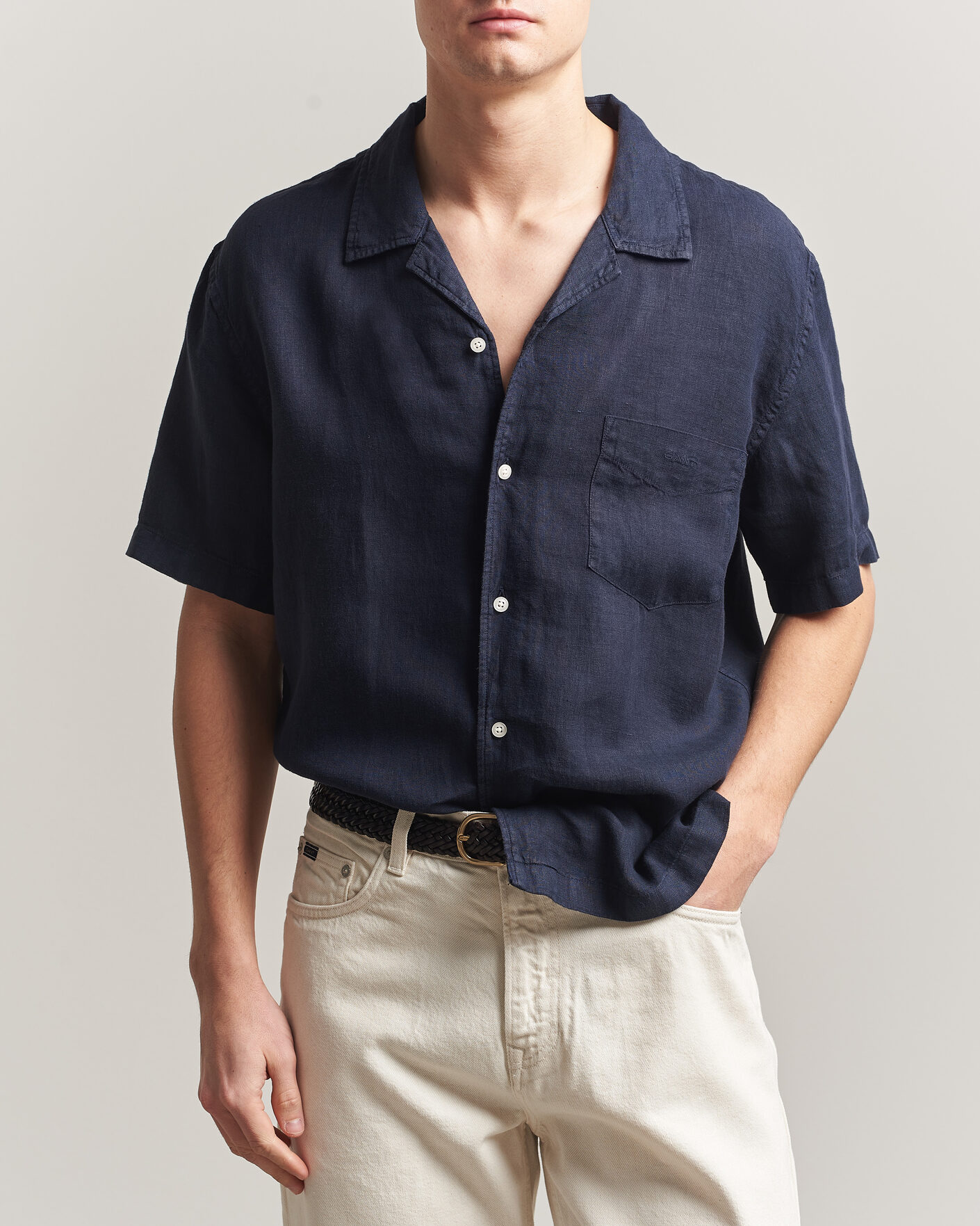 Herre | Skjorter | Gant | Regular Fit Garment Dyed Camp Shirrt Evening Blue