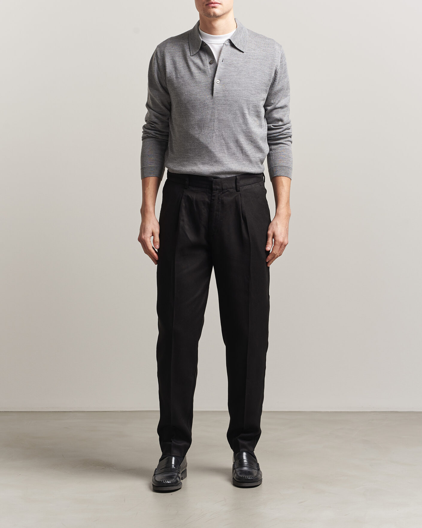 Herre | Trøjer | A Day's March | Ambroz Merino Polo Grey Melange