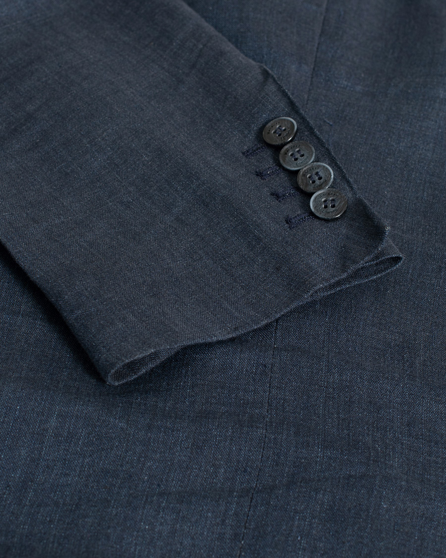 Herre | Pre-owned Blazere | Pre-owned | Hackett Textured Cotton/Linen Blazer Blue